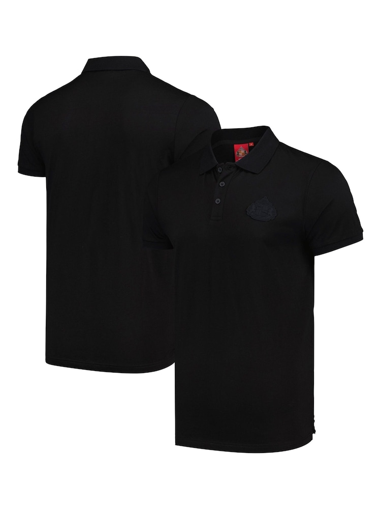 Fanatics Sunderland Mono Black 100% Cotton Polo Shirt - Image 1 of 3