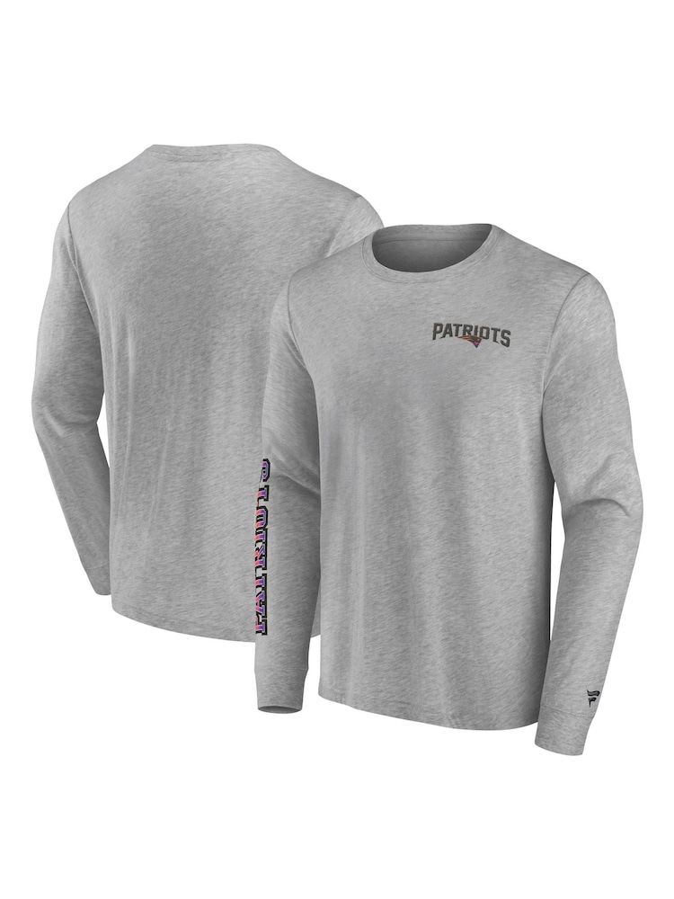 Fanatics Grey 100% Cotton NFL New England Patriots Gradient Long Sleeve Crew T-Shirt - Image 1 of 3 Fanatics Grey 100% Cotton NFL New England Patriots Gradient Long Sleeve Crew T-Shirt - Image 1 of 3