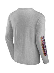Fanatics Grey 100% Cotton NFL New England Patriots Gradient Long Sleeve Crew T-Shirt - Image 2 of 3