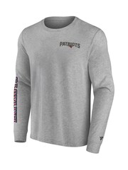 Fanatics Grey 100% Cotton NFL New England Patriots Gradient Long Sleeve Crew T-Shirt - Image 3 of 3