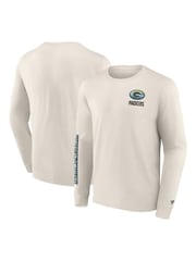 Fanatics 100% Cotton NFL Bay Packers Gradient Long Sleeve Crew White T-Shirt - Image 1 of 3