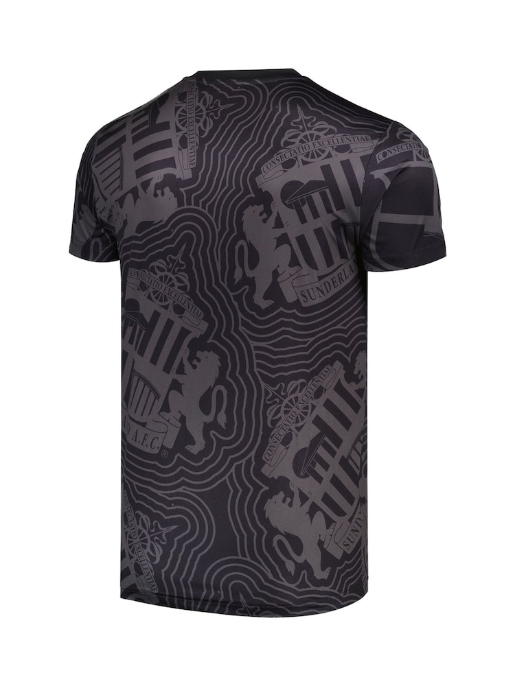 Fanatics Sunderland Mono Sublimated Polyester Black T-Shirt - Image 2 of 3