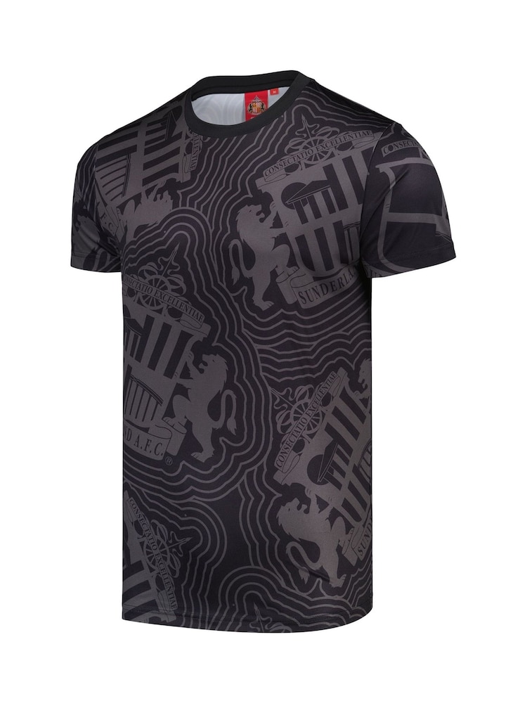 Fanatics Sunderland Mono Sublimated Polyester Black T-Shirt - Image 3 of 3