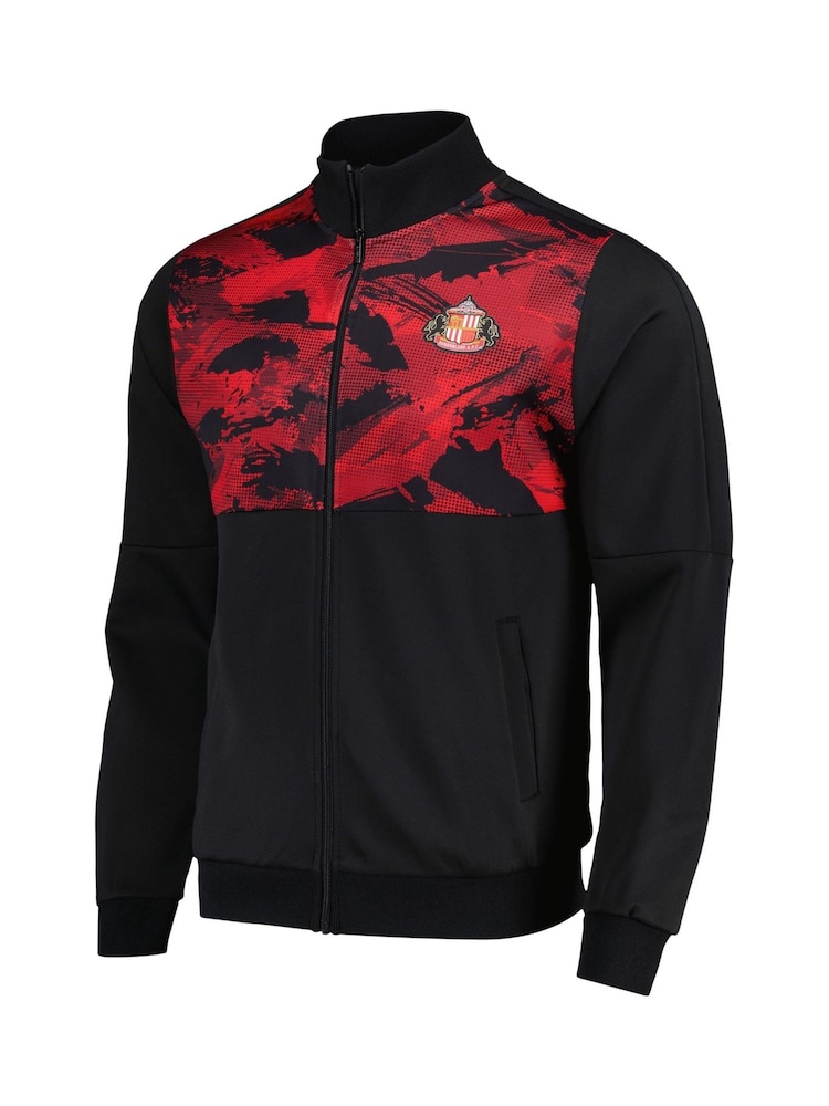 Fanatics Sunderland Camo Track Black Jacket - Image 2 of 3 Fanatics Sunderland Camo Track Black Jacket - Image 2 of 3
