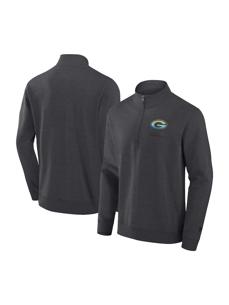 Fanatics NFL Green Bay Packers Gradient 1/2 Zip Crew Black Sweatshirt - Image 1 of 3