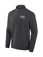 Fanatics NFL Green Bay Packers Gradient 1/2 Zip Crew Black Sweatshirt - Image 2 of 3