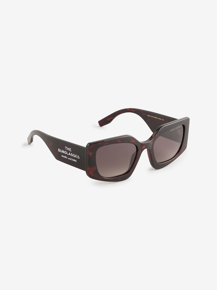 Marc Jacobs Brown Havana Rectangular Sunglasses - Image 1 of 1
