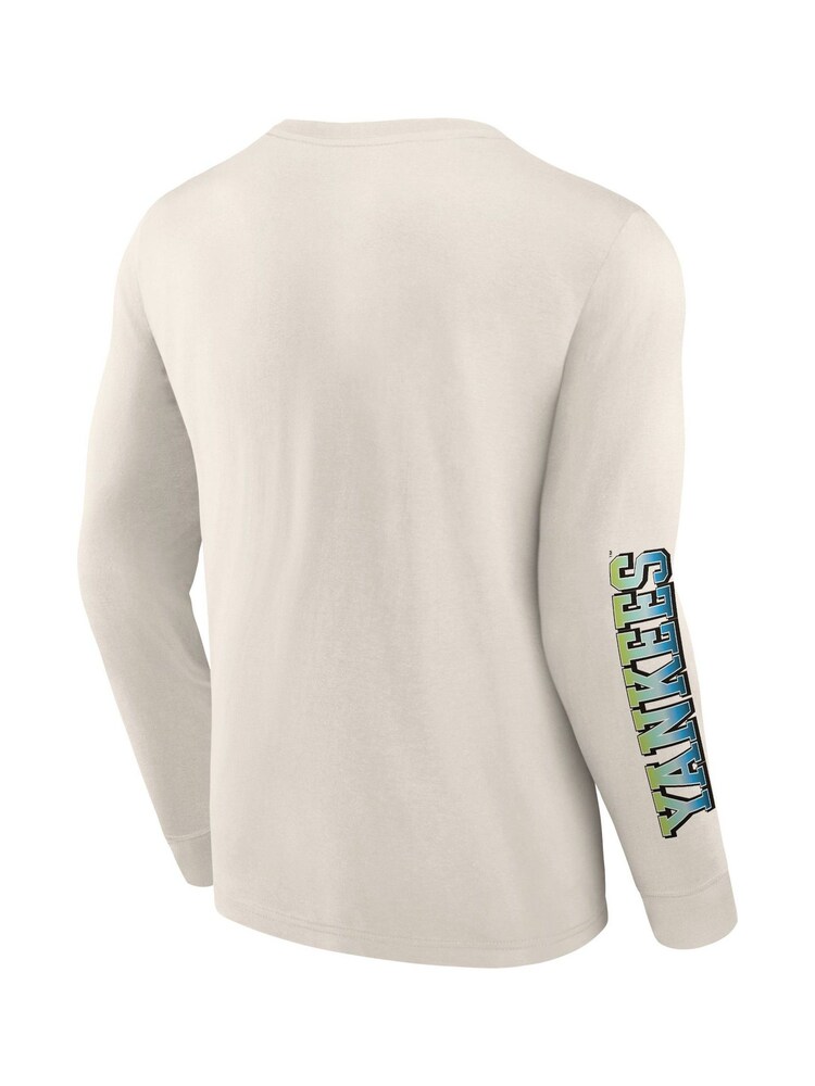Fanatics 100% Cotton MLB New York Yankees Gradient Long Sleeve Crew White T-Shirt - Image 2 of 3
