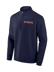 Fanatics Blue NFL New England Patriots Gradient 1/2 Zip Crew Sweatshirt - Image 1 of 2