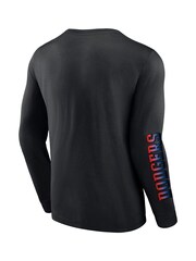 Fanatics MLB Los Angeles Dodgers Gradient Long Sleeve Crew 100% Cotton Black T-Shirt - Image 3 of 3