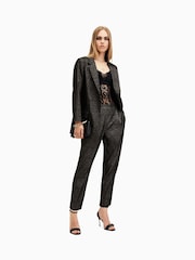 AllSaints Black Aleida Lux Trousers - Image 1 of 6