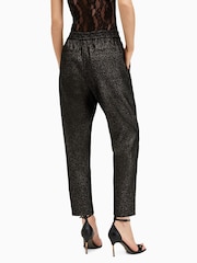 AllSaints Black Aleida Lux Trousers - Image 4 of 6