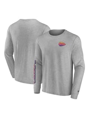 Fanatics Grey NFL Kansas City Chiefs Gradient Long Sleeve Crew 100% Cotton T-Shirt - Image 1 of 3