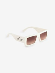 Marc Jacobs White Ivo Rectangular Flat Top Sunglasses - Image 1 of 5
