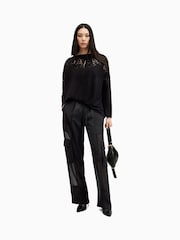AllSaints Black Rita Snake Effect T-Shirt - Image 3 of 7