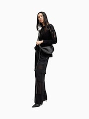 AllSaints Black Rita Snake Effect T-Shirt - Image 5 of 7