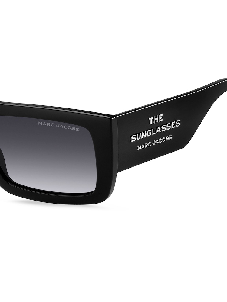 Marc Jacobs Black Rectangular Flat Top Sunglasses - Image 3 of 5