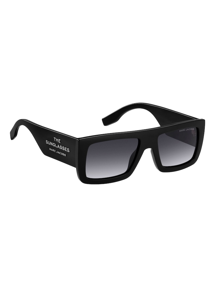 Marc Jacobs Black Rectangular Flat Top Sunglasses - Image 4 of 5