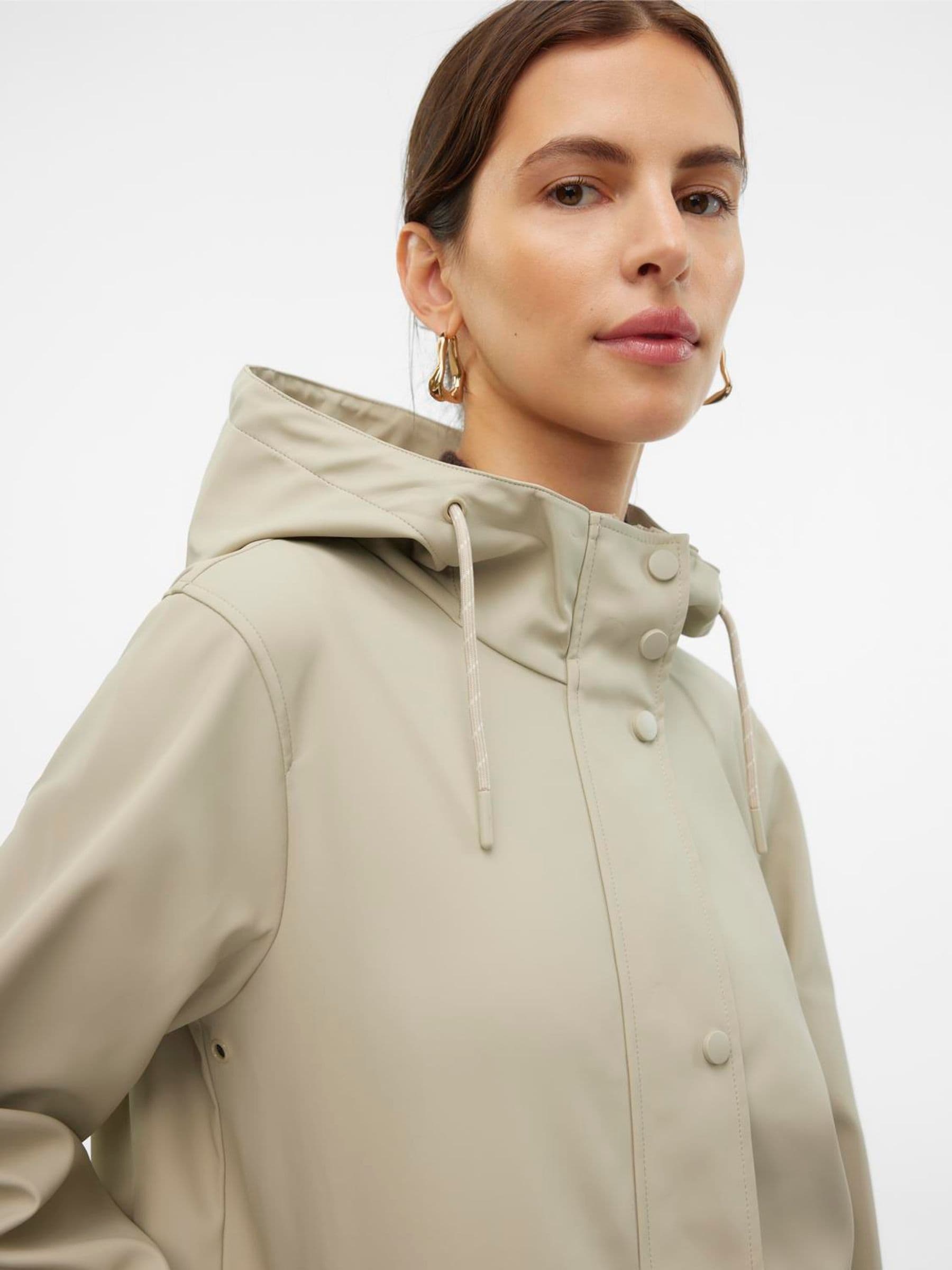 Beige rain jacket deals