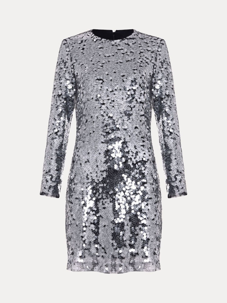 Phase Eight Silver Rhia Sequin Mini Dress - Image 7 of 7