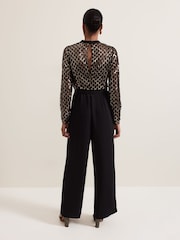 Phase Eight Black Amelia Sequin Bodice Jumpsuit - Image 3 of 8
