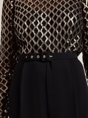 Phase Eight Black Amelia Sequin Bodice Jumpsuit - Image 6 of 8