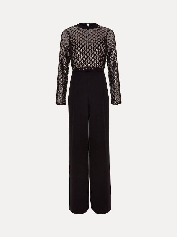 Phase Eight Black Amelia Sequin Bodice Jumpsuit - Image 8 of 8
