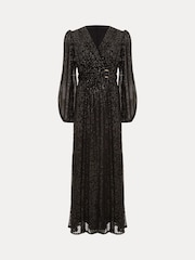 Phase Eight Black Emre Shimmer Burnout Midi Dress - Image 7 of 7