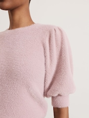 Phase Eight Pink Fern Fluffy Puff Sleeve Knit Jumper - Image 5 of 7