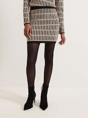 Phase Eight Black/Cream Tanya Metallic Geo Mini Skirt - Image 3 of 7