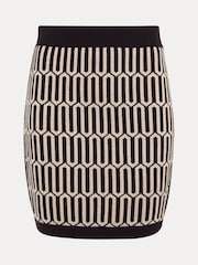 Phase Eight Black/Cream Tanya Metallic Geo Mini Skirt - Image 7 of 7