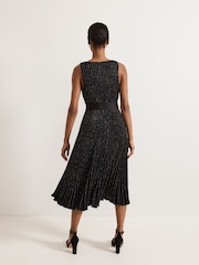 Phase Eight Black Keleche Glitter Pleat Dress - Image 2 of 7