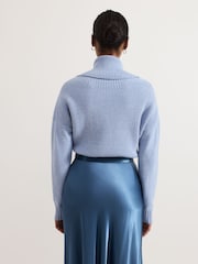 Phase Eight Blue Dara Chunky Cowl Neck Jumper - Image 2 of 7