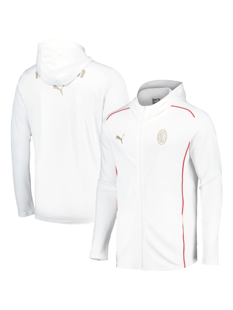 Puma White AC Milan Casuals Hooded Jacket - Image 1 of 3 Puma White AC Milan Casuals Hooded Jacket - Image 1 of 3