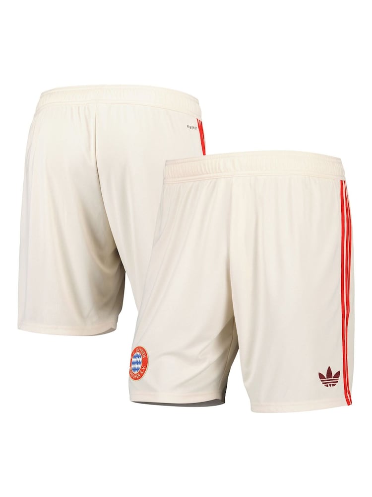 adidas White FC Bayern Third Shorts 2024-25 - Image 1 of 1 adidas White FC Bayern Third Shorts 2024-25 - Image 1 of 1
