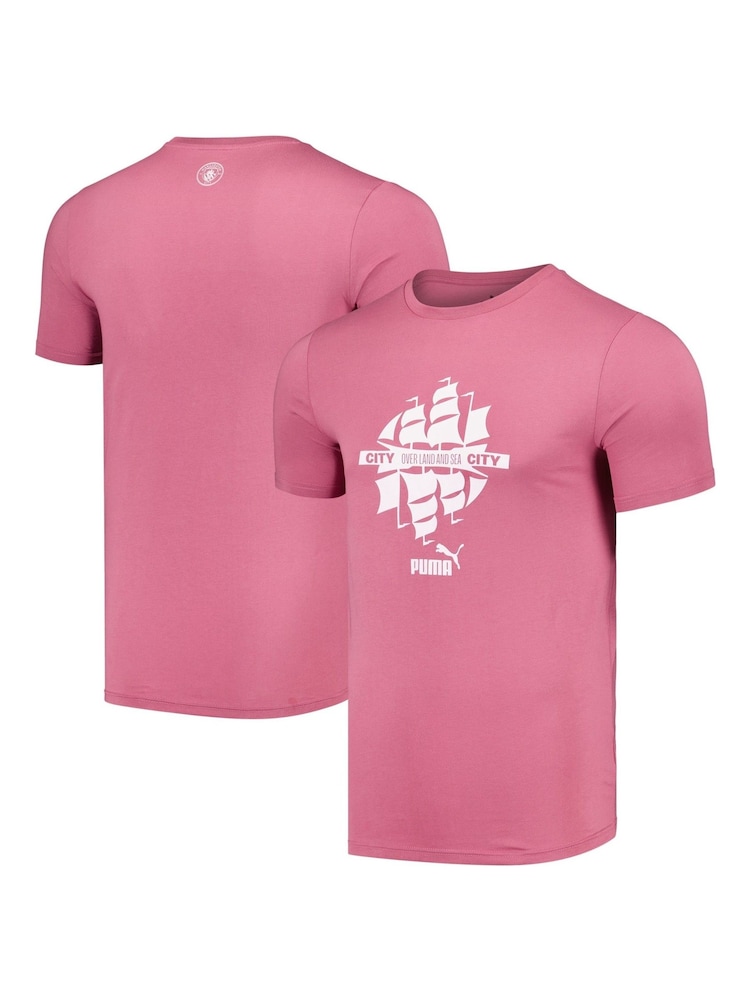 Puma Pink Manchester City Ftbl Culture T-Shirt - Image 1 of 3