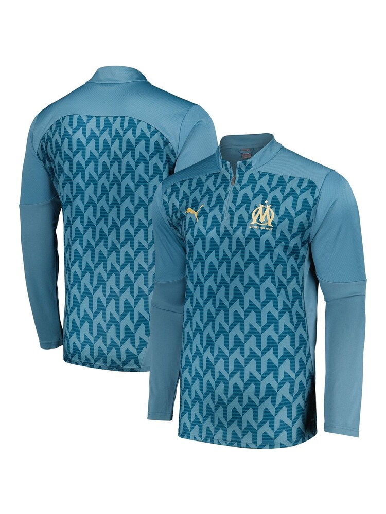 Puma Blue Blue Olympique Marseille Pre Match Quarter Zip Sweatshirt - Image 1 of 3