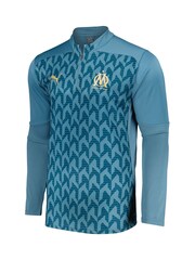 Puma Blue Blue Olympique Marseille Pre Match Quarter Zip Sweatshirt - Image 2 of 3