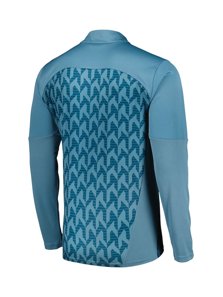 Puma Blue Blue Olympique Marseille Pre Match Quarter Zip Sweatshirt - Image 3 of 3