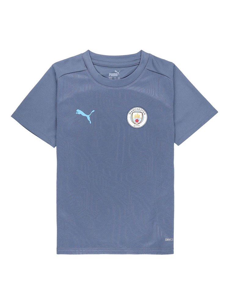 Puma Blue Kids Manchester City Training T-Shirt - Image 3 of 3 Puma Blue Kids Manchester City Training T-Shirt - Image 3 of 3