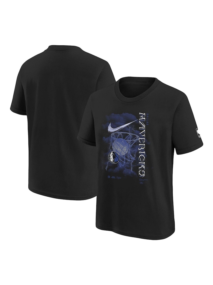 Fanatics Youth NBA Dallas Mavericks Courtside Logo Max 90 Short Sleeve 100% Cotton Black T-Shirt - Image 1 of 3