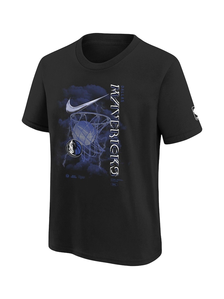 Fanatics Youth NBA Dallas Mavericks Courtside Logo Max 90 Short Sleeve 100% Cotton Black T-Shirt - Image 2 of 3