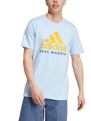 adidas Blue 100% Cotton Real Madrid SZN Graphic T-Shirt - Image 1 of 2