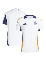 adidas White Real Madrid Training Jersey - Image 3 of 5