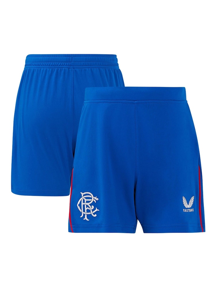 Castore Blue Kids Glasgow Rangers Away Shorts 2024-25 - Image 1 of 4 Castore Blue Kids Glasgow Rangers Away Shorts 2024-25 - Image 1 of 4