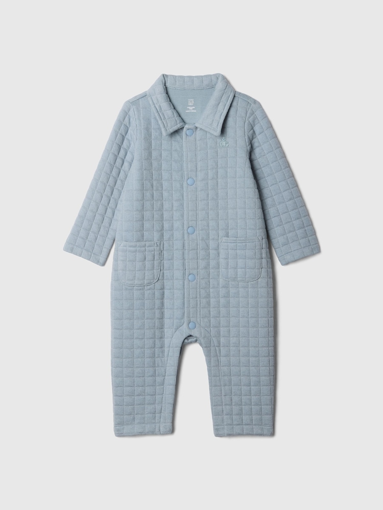 Gap Blue Quilted Brannan Bear Jacquard One-Piece (Newborn-24mths) - Image 1 of 3