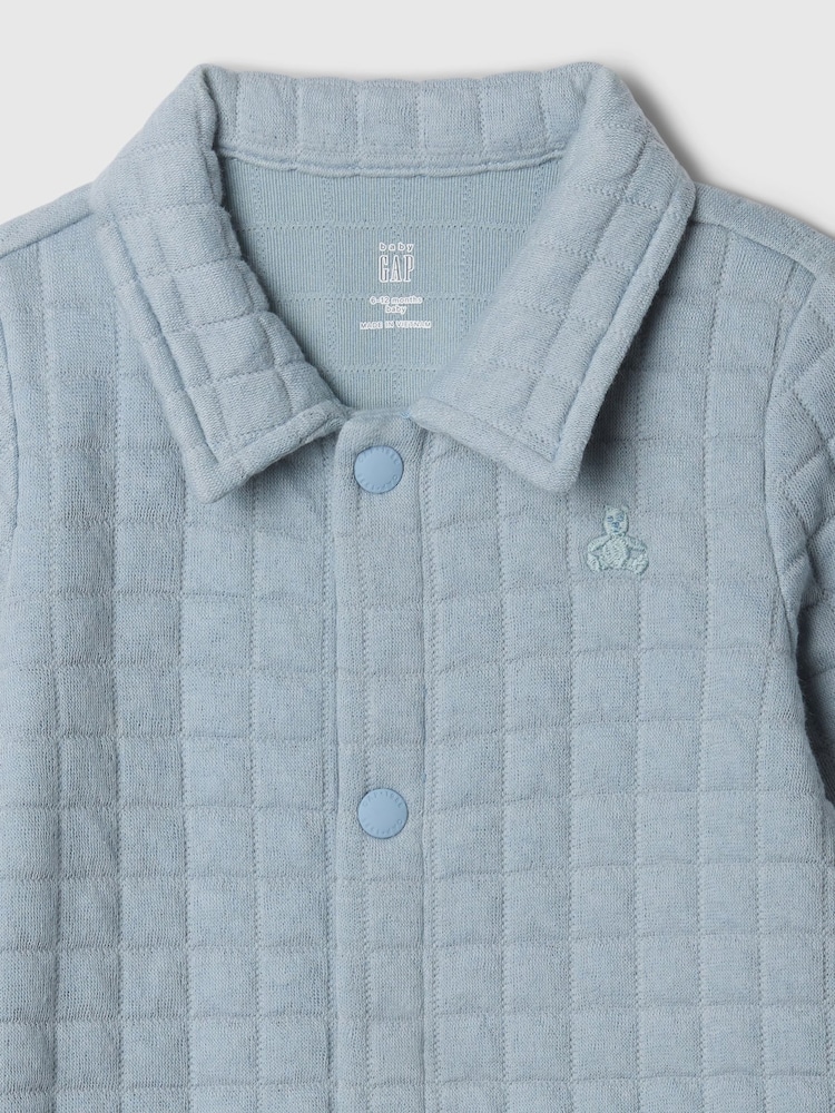 Gap Blue Quilted Brannan Bear Jacquard One-Piece (Newborn-24mths) - Image 3 of 3