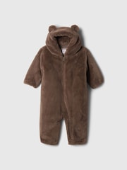 Gap Chocolate Brown Faux Fur Bear One-Piece (Newborn-24mths) - Image 1 of 3