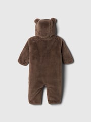 Gap Chocolate Brown Faux Fur Bear One-Piece (Newborn-24mths) - Image 2 of 3