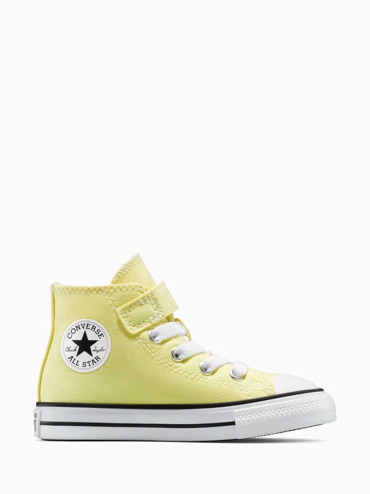 Converse Yellow Infant Chuck Taylor 1V Easy On Trainers - Image 1 of 7 Converse Yellow Infant Chuck Taylor 1V Easy On Trainers - Image 1 of 7